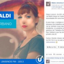 Post de estreia da Juli Baldi na Unisinos FM | Alcance 100% orgânico
